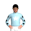 Light Blue, White Star And Sleeves, Black Stars, Star Cap