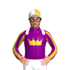Purple, White With Gold Outline Crown, Epaulettes And Striped Sleeves, Quartered Cap, Gold Seams