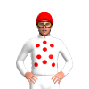 White, Red Spots And Cap