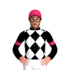 Black, White Diamonds, Cerise Armbands, Cerise Cap