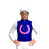 Navy Blue, Hot Pink Horseshoe, White Sleeves, White Cap, Hot Pink Horseshoes