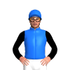 Blue, Black Sleeves, Two Beers Clinking