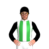 White, Green Stripes, Black Sleeves and Black Cap