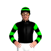 Black, Lime Hoop, Hooped Sleeves And Cap