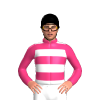 Pink And White Hoops, Pink Sleeves, Black Cap