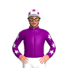 Purple, White Two Hoops, Stars Sleeves, White Cap, Purple Stars