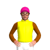 Yellow, Brown BR Logo And Sleeves, Deep Pink Cap