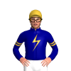 Navy Blue, Gold Lightning Bolt, Gold And White Armbands, Gold Cap