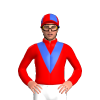 Red, Royal Blue Vee, Quartered Cap