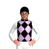 Black, Lilac Diamonds, White Sleeves