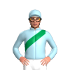 Light Blue, Emerald Green Sash, Light Blue Cap