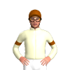 Cream, Brown Armbands And Cap