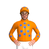 Orange, Royal Blue Spots, Spotted Sleeves And Cap