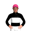 Black White Band, Black Sleeves White Band, Pink Cap
