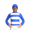 Royal Blue, White Hoops