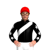 BLACK, WHITE SASH , BLACK SLEEVES, WHITE STARS, Red cap