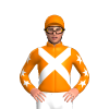 ORANGE, WHITE CROSSED SASHES, ORANGE SLEEVES, WHITE STARS, Orange cap