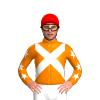 ORANGE, WHITE CROSSED SASHES, ORANGE SLEEVES, WHITE STARS, Red cap