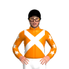 ORANGE, WHITE CROSSED SASHES, ORANGE SLEEVES, WHITE STARS, Black cap