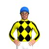 YELLOW, BLACK DIAMOND CHECK, YELLOW SLEEVES, BLACK STRIPE, YELLOW COLLAR, Blue cap