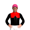 RED, BLACK HALVES, BLACK DIAMOND BAND, BLACK SLEEVES, Pink cap