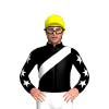 BLACK, WHITE SASH , BLACK SLEEVES, WHITE STARS, Yellow cap