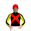 BLACK, RED CROSSED SASHES, YELLOW SLEEVES, BLACK STRIPE, Red cap