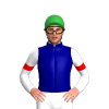 NAVY, WHITE FIVE STARS, WHITE SLEEVES , RED ARMBANDS, Green cap