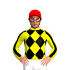 YELLOW, BLACK DIAMOND CHECK, YELLOW SLEEVES, BLACK STRIPE, YELLOW COLLAR, Red cap