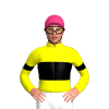 YELLOW, BLACK BAND, ARMBAND, Pink cap