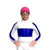 WHITE, NAVY BAND, STRIPE SLEEVES, Pink cap