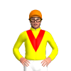 YELLOW, RED VEE, Orange cap