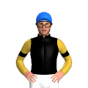 BLACK, GOLD FIVE STARS, GOLD SLEEVES, BLACK ARMBANDS, Blue cap