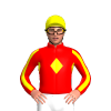 RED, YELLOW DIAMOND BAND, RED SLEEVES, YELLOW STRIPE, Yellow cap