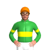 GREEN, YELLOW DOUBLE BAND, YELLOW ARMBANDS, Orange cap