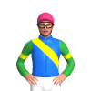 BLUE, YELLOW RIGHT SASH, GREEN SLEEVES ,YELLOW ARM BAND, Pink cap