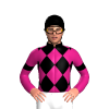 MAGENTA, BLACK DIAMOND CHECK, ARMBAND, BLACK COLLAR, Black cap