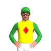 YELLOW, RED DIAMOND BAND, GREEN SLEEVES, Green cap