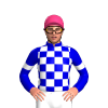 WHITE, MEDIUM BLUE CHECK, MEDIUM BLUE SLEEVES,WHITE ARMBAND, MEDIUM BLUE COLLAR, Pink cap