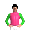 PINK, LIME GREEN SLEEVES, Black cap