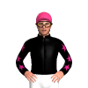 BLACK, MAGENTA FIVE STARS, BLACK SLEEVES,MAGENTA STARS, Pink cap