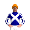NAVY, WHITE CROSSED SASHES, STRIPE SLEEVES, WHITE ARMBAND, CUFF, Orange cap
