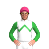 WHITE, GREEN ZIGZAG CHEVRON, GREEN SLEEVES, Pink cap