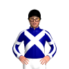 NAVY, WHITE CROSSED SASHES, STRIPE SLEEVES, WHITE ARMBAND, CUFF, Black cap