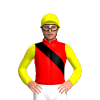 RED, BLACK RIGHT SASH, YELLOW SLEEVES, Yellow cap