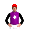PURPLE, WHITE DIAMOND BAND, BLACK SLEEVES, WHITE DIAMOND, Red cap
