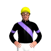BLACK, MEDIUM PURPLE RIGHT SASH, ARMBANDS, Yellow cap