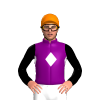PURPLE, WHITE DIAMOND BAND, BLACK SLEEVES, WHITE DIAMOND, Orange cap