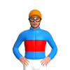 DODGER BLUE, RED BAND, Orange cap