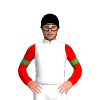 WHITE, GREEN FIVE STARS, RED SLEEVES, GREEN ARMBANDS, Black cap